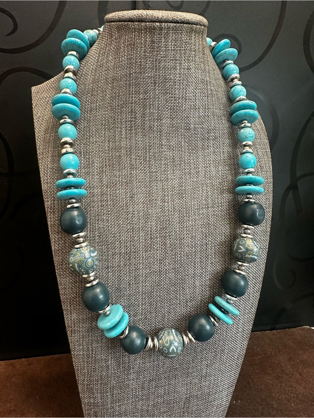 Turquoise Beaded Statement Necklace - Women's Jewelry